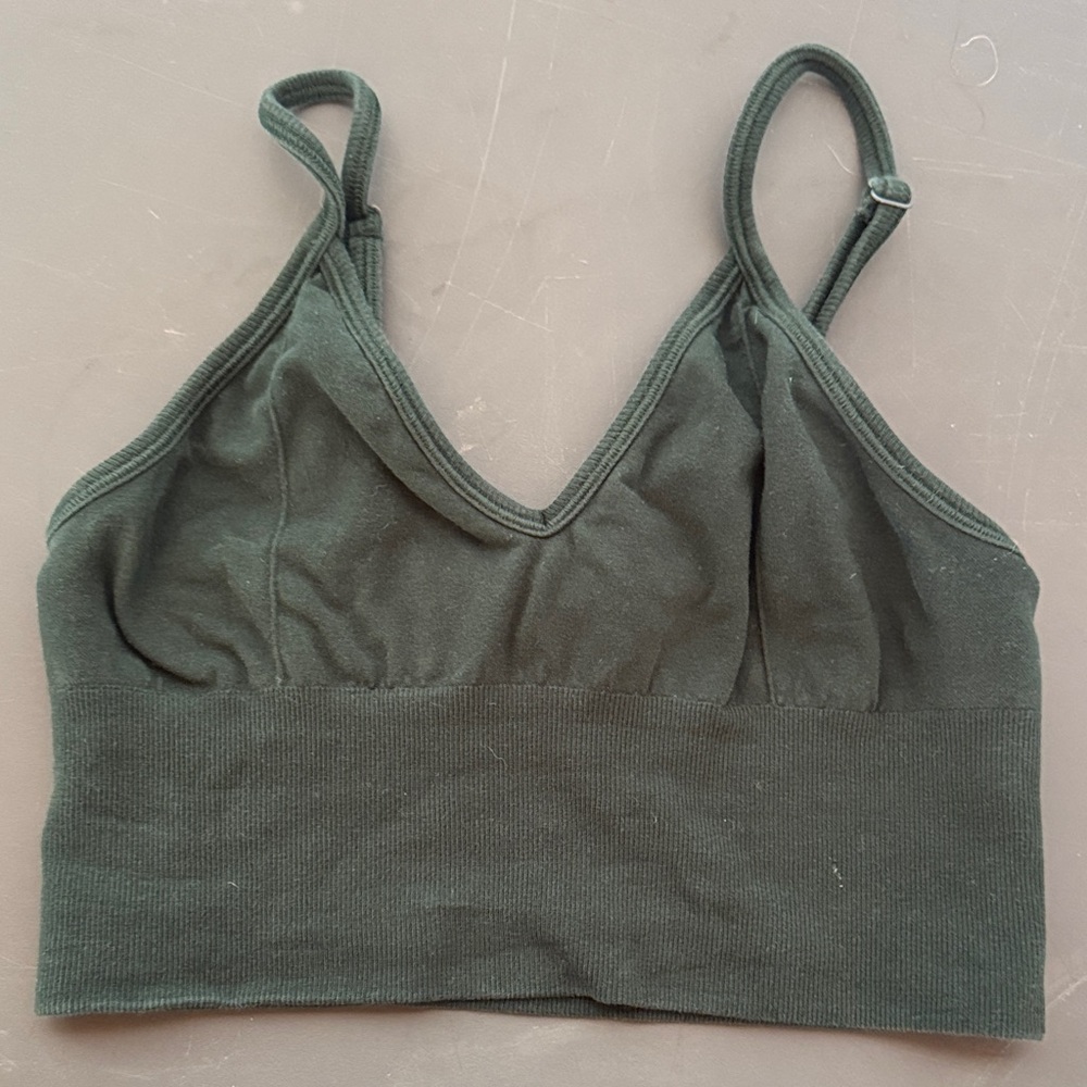 ALO Yoga Dark Green Seamless Bralette